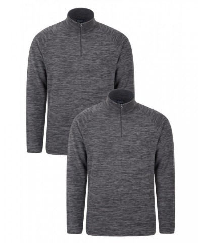 Snowdon Melange Mens Half-Zip Fleece Multipack Black $30.24 Fleece