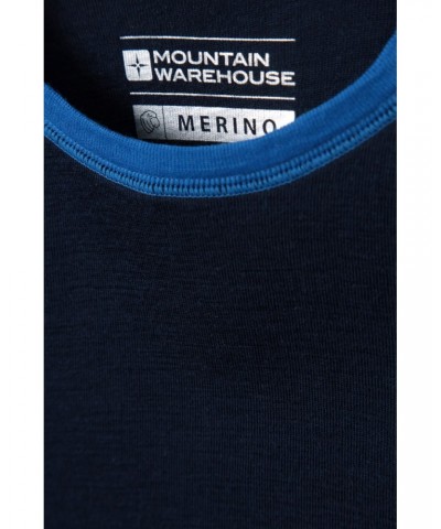 Merino II Kids Round Neck Base Layer Top Blue $16.82 Base Layers