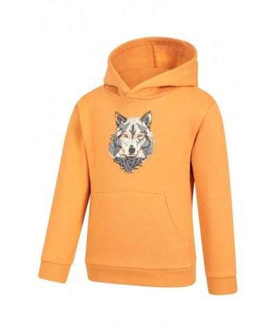 Abstract Wolf Kids Organic Hoodie Burnt Orange $17.69 Tops