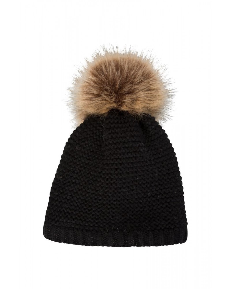 Geneva Sherpa Lined Womens Thermal Beanie Black $14.52 Ski