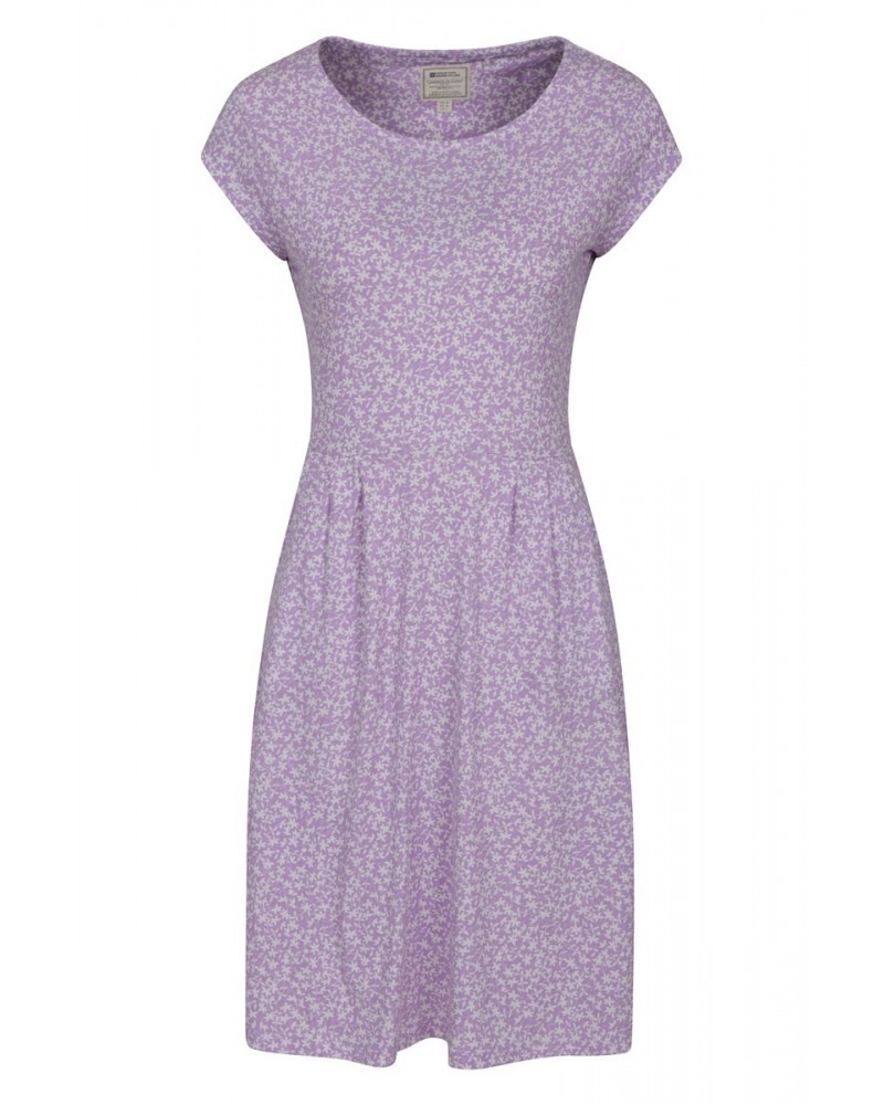 Sorrento Womens Printed Short Sleeve UV Dress Lilac $20.71 Dresses & Skirts