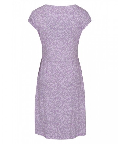 Sorrento Womens Printed Short Sleeve UV Dress Lilac $20.71 Dresses & Skirts