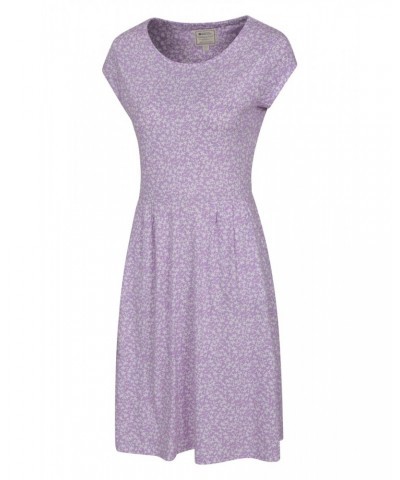 Sorrento Womens Printed Short Sleeve UV Dress Lilac $20.71 Dresses & Skirts