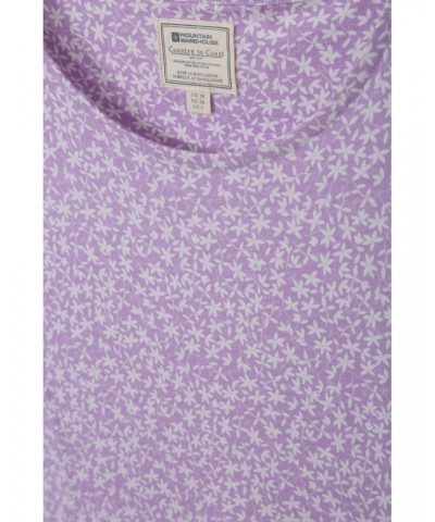 Sorrento Womens Printed Short Sleeve UV Dress Lilac $20.71 Dresses & Skirts