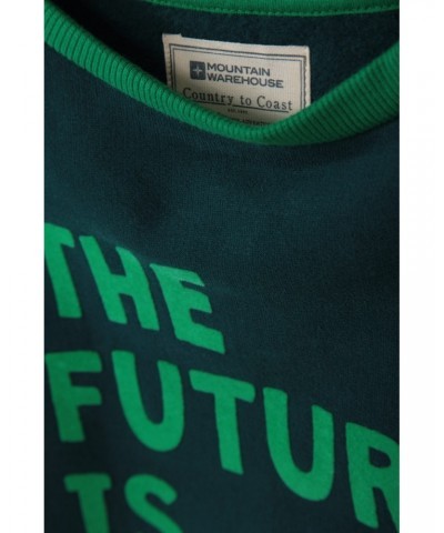 Kids Organic Slogan Sweatshirt Green $12.75 Tops