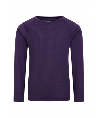 Talus Kids Round Neck Base Layer Top Dark Purple $11.39 Base Layers