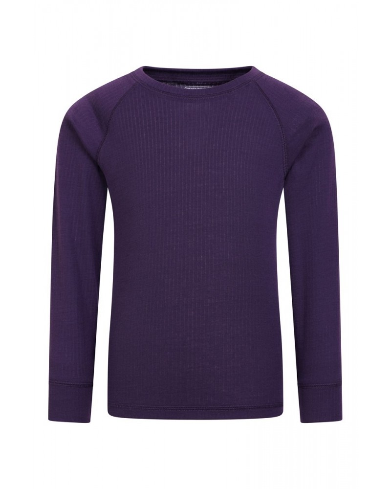 Talus Kids Round Neck Base Layer Top Dark Purple $11.39 Base Layers