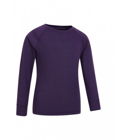 Talus Kids Round Neck Base Layer Top Dark Purple $11.39 Base Layers