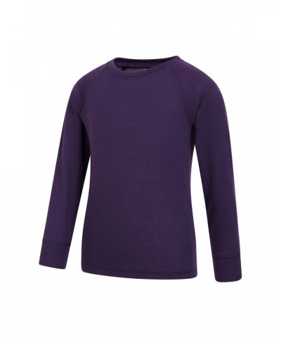 Talus Kids Round Neck Base Layer Top Dark Purple $11.39 Base Layers