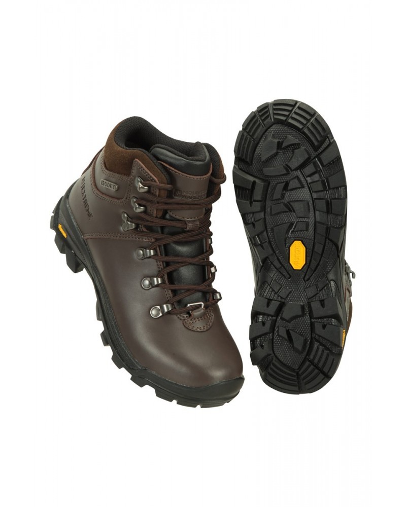 Latitude Extreme Womens Waterproof Leather Hiking Boots Dark Brown $39.60 Footwear