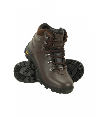 Latitude Extreme Womens Waterproof Leather Hiking Boots Dark Brown $39.60 Footwear