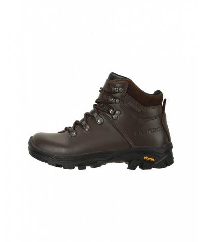 Latitude Extreme Womens Waterproof Leather Hiking Boots Dark Brown $39.60 Footwear