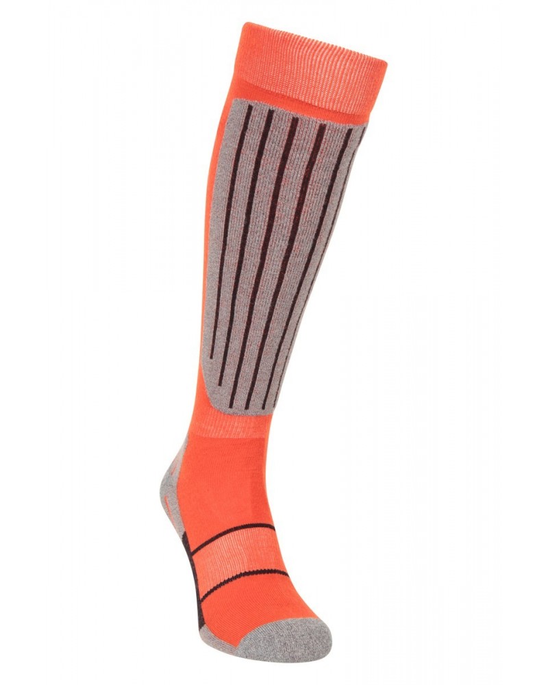 Mens IsoCool Knee Length Ski Socks Bright Orange $11.79 Accessories