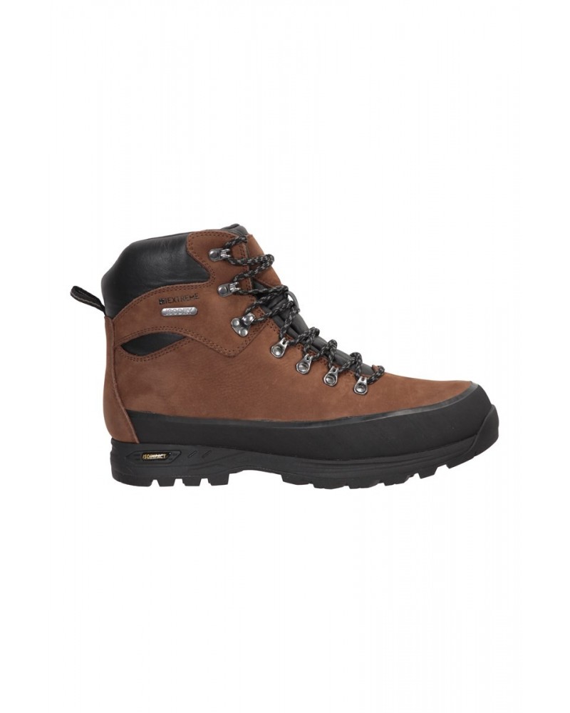 Quest Mens IsoGrip Leather Waterproof Hiking Boots Brown $66.29 Footwear