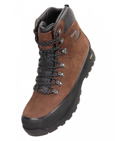 Quest Mens IsoGrip Leather Waterproof Hiking Boots Brown $66.29 Footwear