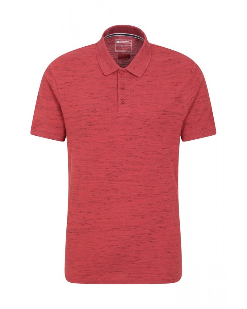 Dawnay Pique Slub Textured Mens Polo Shirt Dark Pink $12.99 Tops