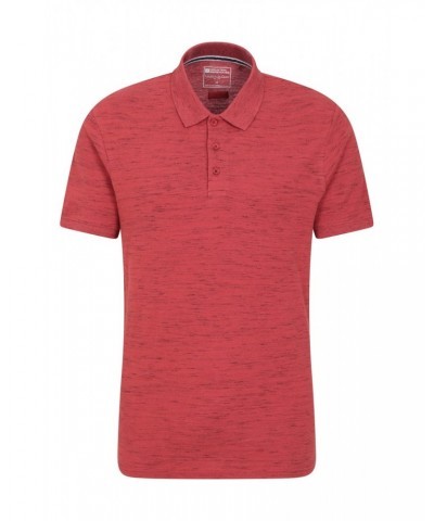 Dawnay Pique Slub Textured Mens Polo Shirt Dark Pink $12.99 Tops