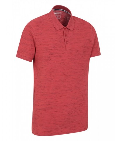 Dawnay Pique Slub Textured Mens Polo Shirt Dark Pink $12.99 Tops