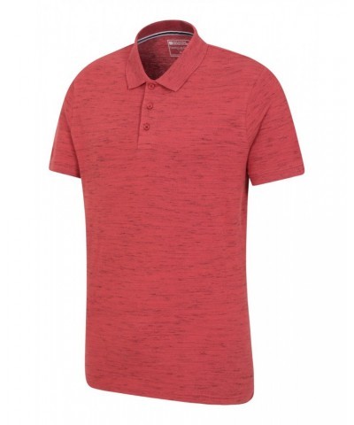 Dawnay Pique Slub Textured Mens Polo Shirt Dark Pink $12.99 Tops