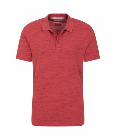 Dawnay Pique Slub Textured Mens Polo Shirt Dark Pink $12.99 Tops