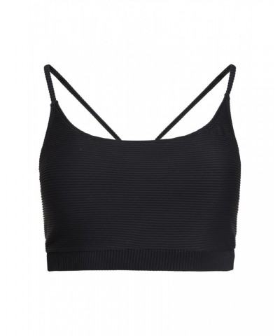 Sporty Womens Bikini Top Jet Black $13.79 Swimwear