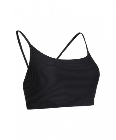 Sporty Womens Bikini Top Jet Black $13.79 Swimwear