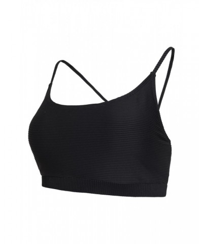 Sporty Womens Bikini Top Jet Black $13.79 Swimwear