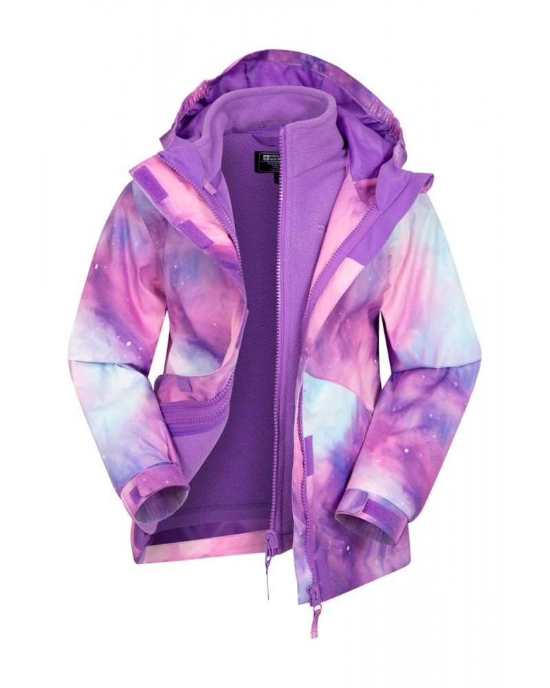 Aries Printed Waterproof Kids 3-in-1 Jacket Light Purple $27.30 Jackets