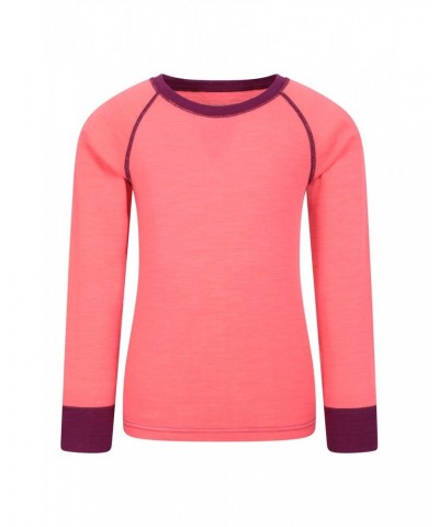 Merino II Kids Round Neck Base Layer Top Bright Pink $16.50 Base Layers