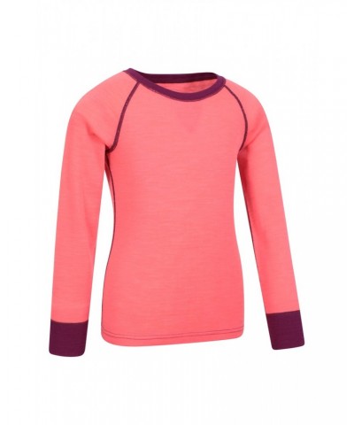 Merino II Kids Round Neck Base Layer Top Bright Pink $16.50 Base Layers