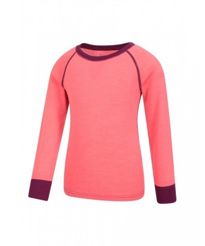 Merino II Kids Round Neck Base Layer Top Bright Pink $16.50 Base Layers