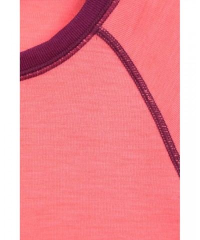 Merino II Kids Round Neck Base Layer Top Bright Pink $16.50 Base Layers