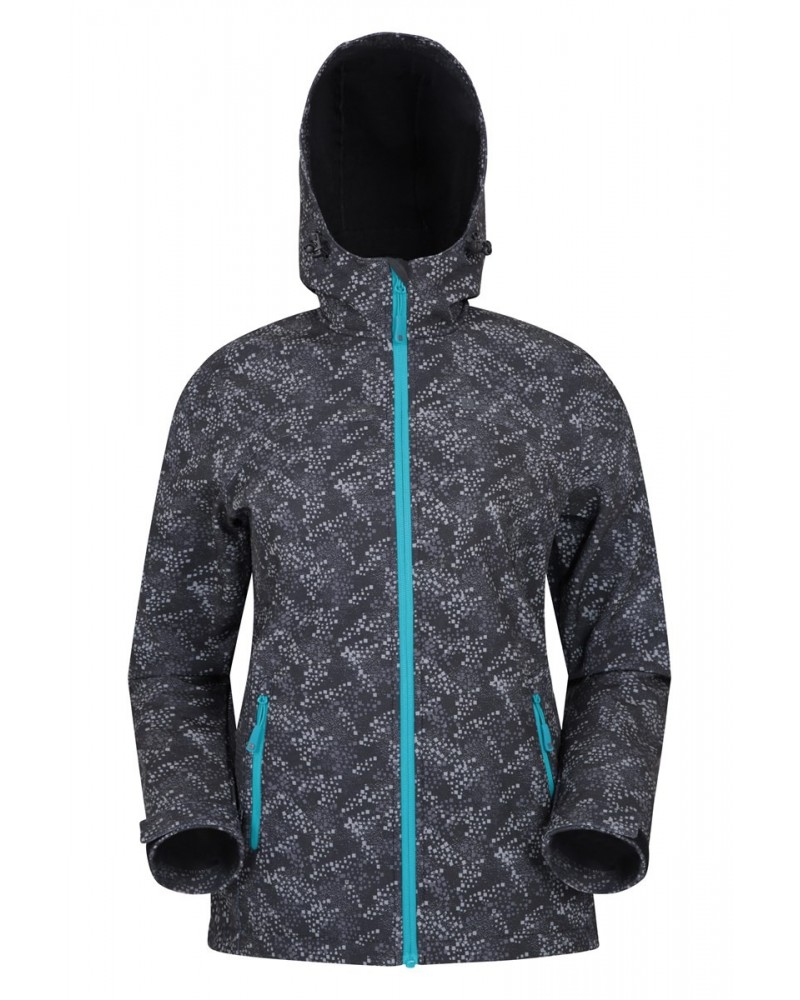 Exodus Womens Printed Water Resistant Softshell Charcoal $28.00 Jackets