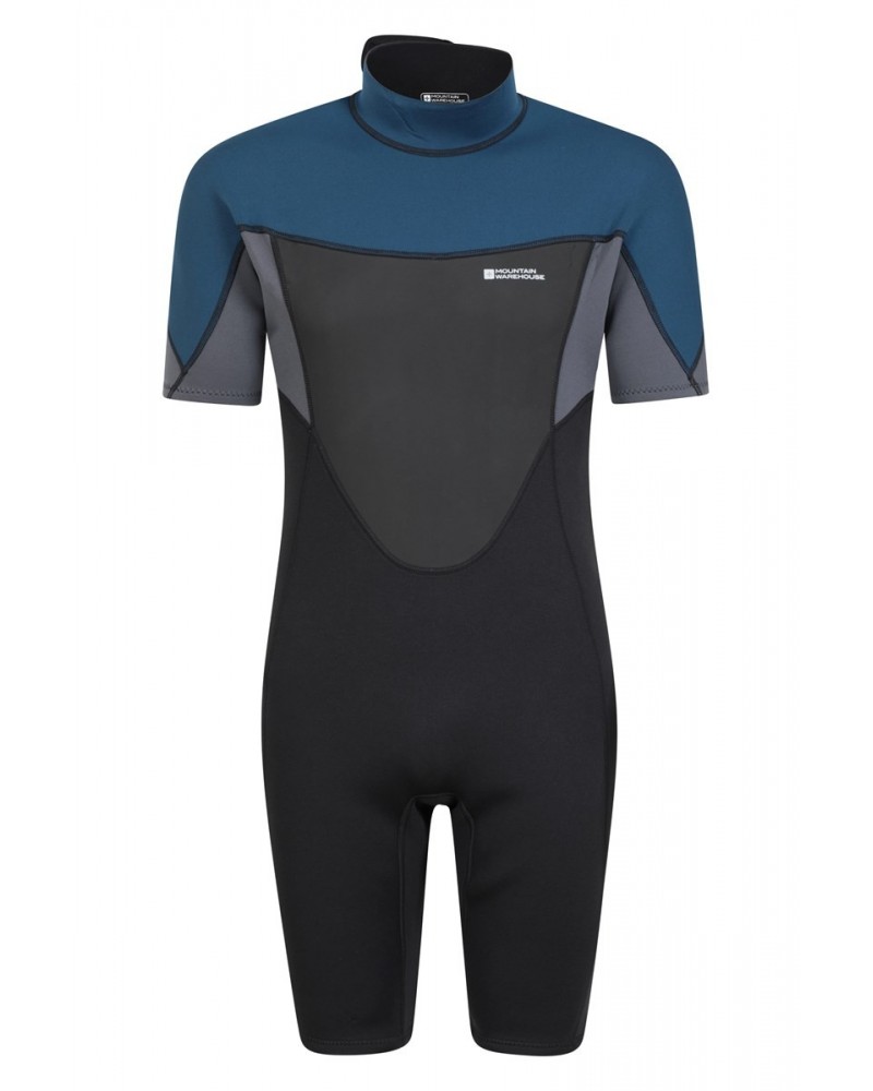 Atlantic Mens 3mm Shorty Wetsuit Navy $31.50 Swimwear