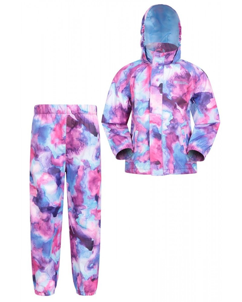 Kids Printed Waterproof Set Purple $23.00 Jackets