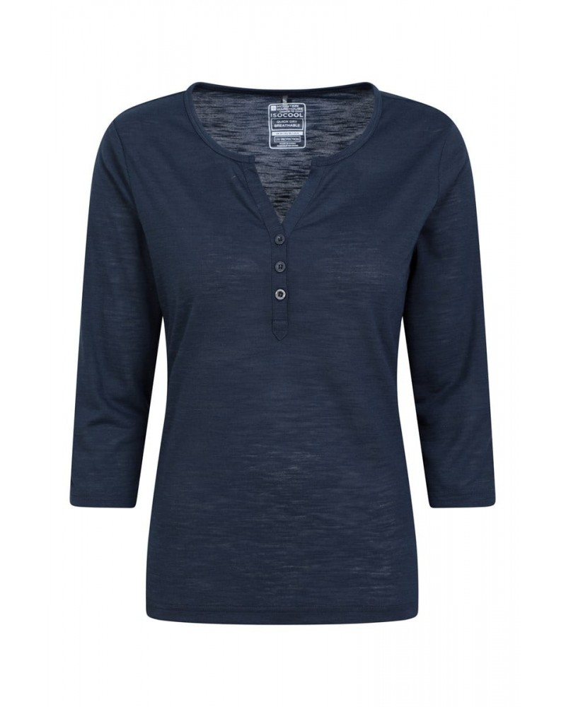 Paphos Womens Quick-Dry UV Button Top Navy $19.13 Tops