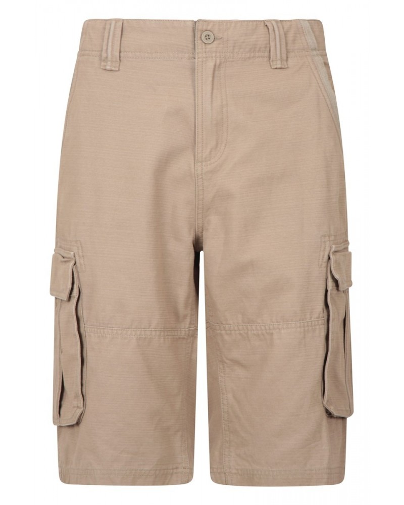 Heavy Duty Mens Organic Cargo Short Light Beige $23.59 Pants