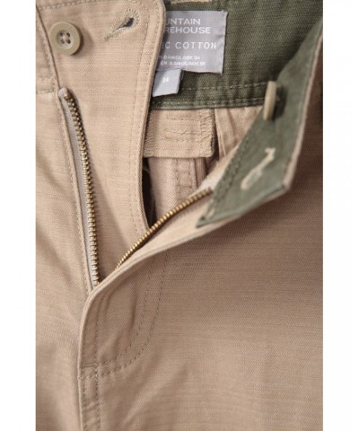 Heavy Duty Mens Organic Cargo Short Light Beige $23.59 Pants