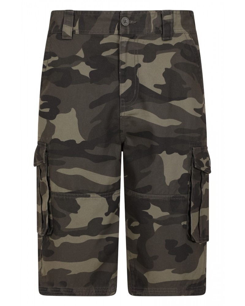 Mens Camo Cargo Shorts Khaki $21.15 Pants