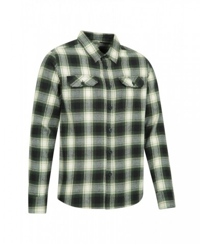 Trace Mens Flannel Long Sleeve Shirt Light Khaki $16.50 Tops