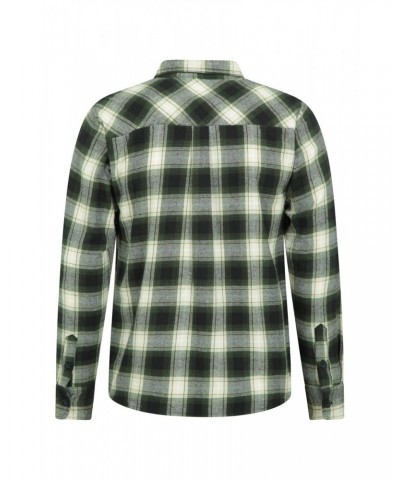 Trace Mens Flannel Long Sleeve Shirt Light Khaki $16.50 Tops