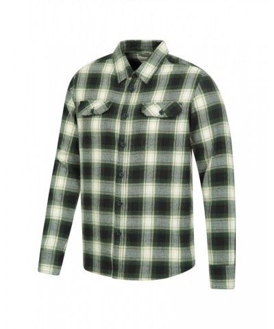 Trace Mens Flannel Long Sleeve Shirt Light Khaki $16.50 Tops