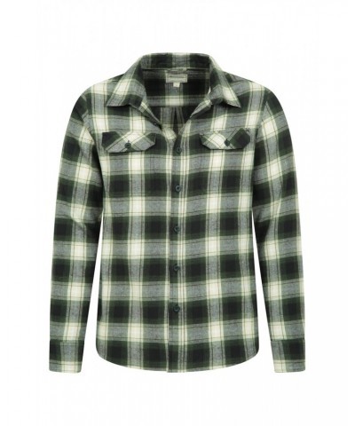 Trace Mens Flannel Long Sleeve Shirt Light Khaki $16.50 Tops