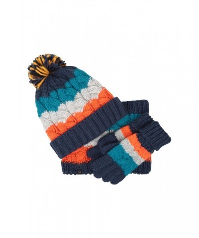 Chunky Knit Kids Winter Accessories Set Navy $15.59 Accessories