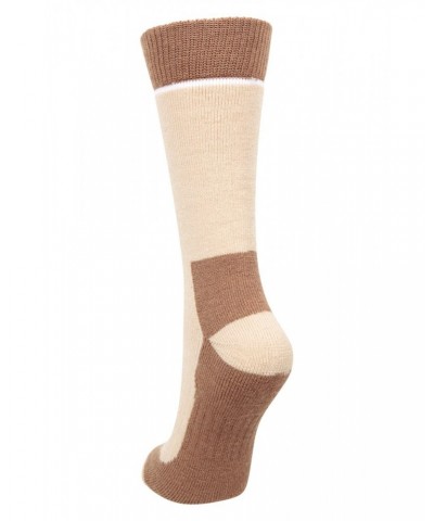 Explorer Womens Merino Thermal Mid-Calf Socks Beige $15.59 Accessories