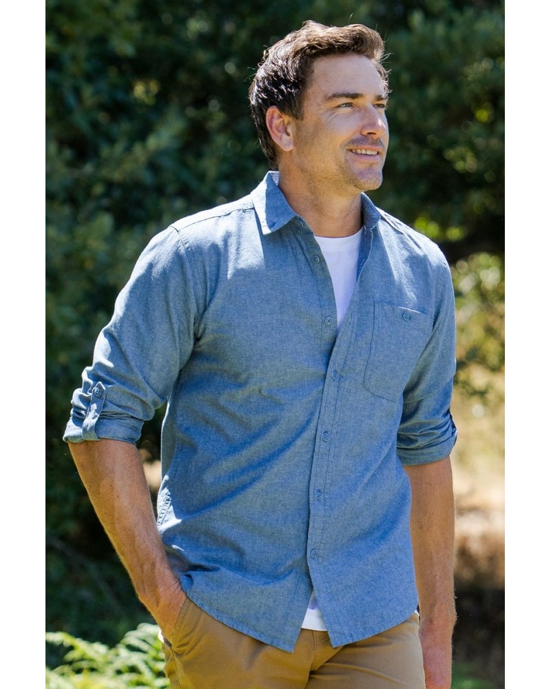 Driftwood Mens Organic Chambray Shirt Denim $19.60 Tops