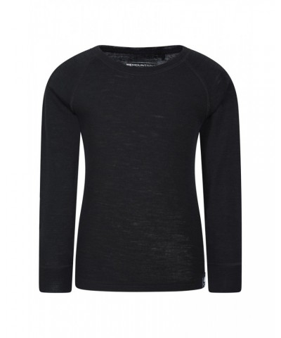 Merino II Kids Round Neck Base Layer Top Black $18.14 Base Layers