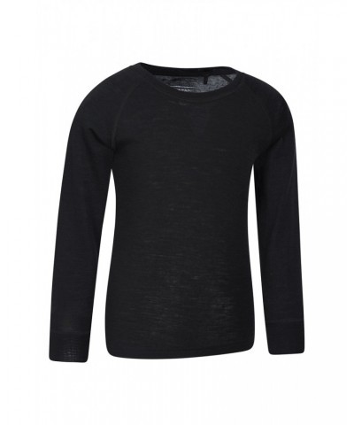 Merino II Kids Round Neck Base Layer Top Black $18.14 Base Layers