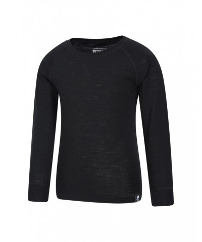 Merino II Kids Round Neck Base Layer Top Black $18.14 Base Layers