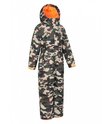 Cloud Printed Kids All in One Waterproof Snowsuit Camouflage $37.69 Ski